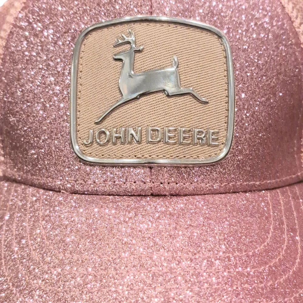 Toddlers John Deere Pink Glitter Cap